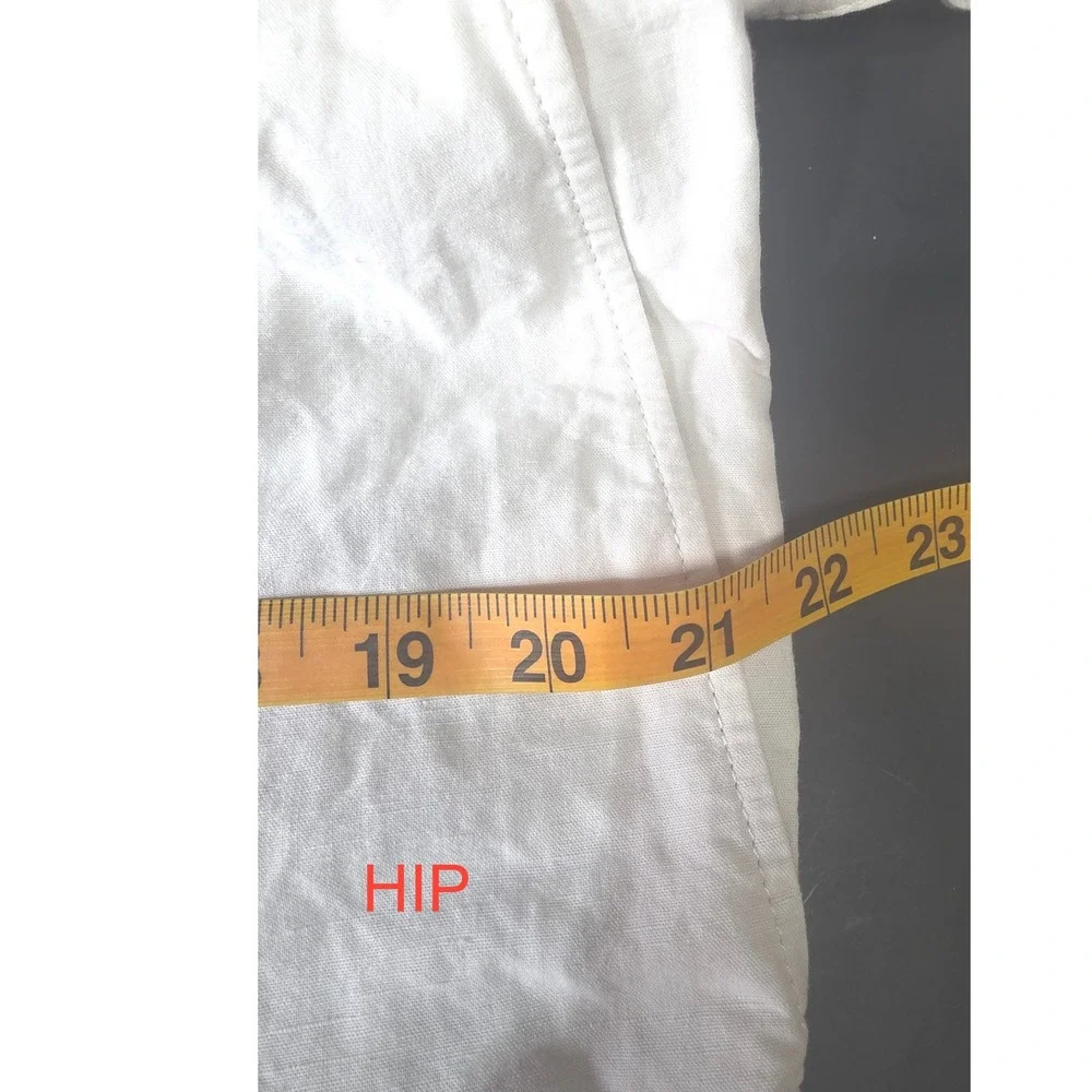 COS‎ Bone Color Linen Short Sleeve Button Front Belted Utility Jumpsuit Size 10